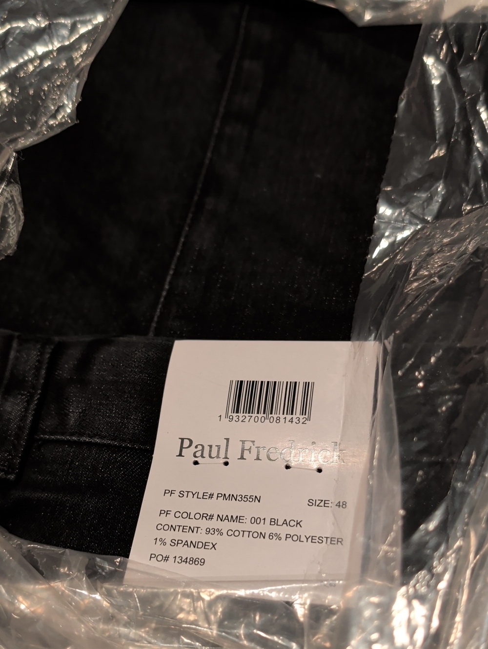 Paul Frederick size 48 Dark blue denim pleated pants.New Inseam 29.5
